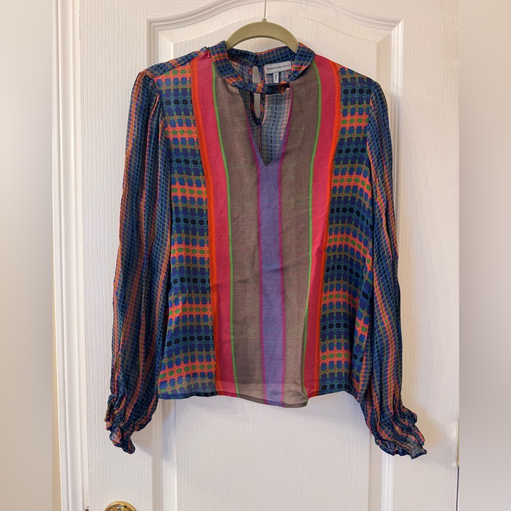 Anthropologie Conditions Apply Colorful Patterned Blouse | Size Small